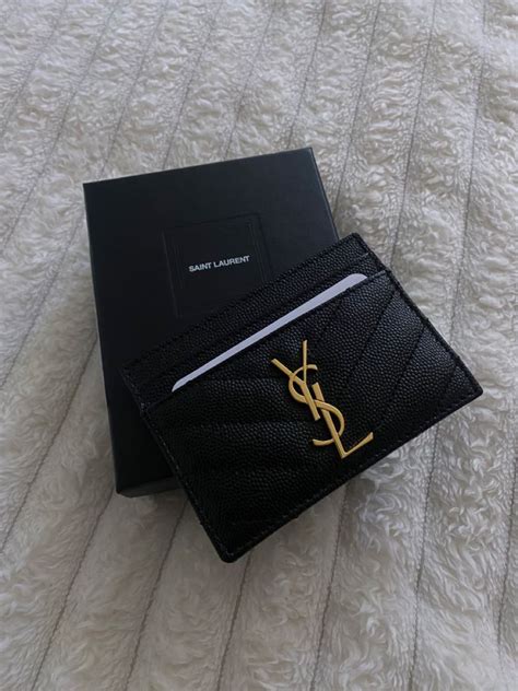 Saint Laurent Cassandre Matelassé Card Case in 